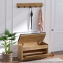 Hanah Home Soporte de Pasillo Roble y Negro con Perchero Organizador 80x42x35 cm