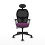 PIQUERAS Y CRESPO Silla de oficina Alocén con mecanismo traslack, malla negra y asiento morado