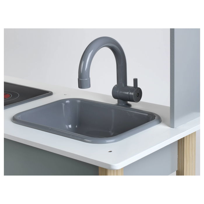 Theo Klein 7199 Cocina de Juguete de Madera para Niños Hellgrau, 3+ Años, Gris/Blanco, 300 x 700 x 910 mm