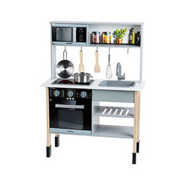 Theo Klein 7199 Cocina de Juguete de Madera para Niños Hellgrau, 3+ Años, Gris/Blanco, 300 x 700 x 910 mm