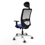 PIQUERAS Y CRESPO Silla de oficina Zulema con mecanismo Sincro/Traslack Azul claro y Blanco