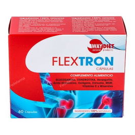 WAYDIET NATURAL PRODUCTS Flextron 60 Cápsulas Suplemento Nutrición Articular con Glucosamina, Condroitina, Cúrcuma y Vitamina C
