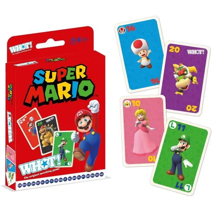 Winning Moves Juego de Cartas Super Mario - WIN1691626259318 - Divertido juego para toda la familia con los colores de Super Mario