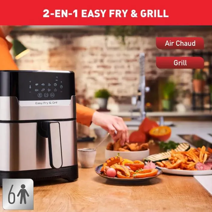 Moulinex Easy Fry & Grill EZ505D Freidora de Aire 4.2L Plata Moulinex Easy Fry & Grill EZ505D Freidora de Aire 4.2L Plata