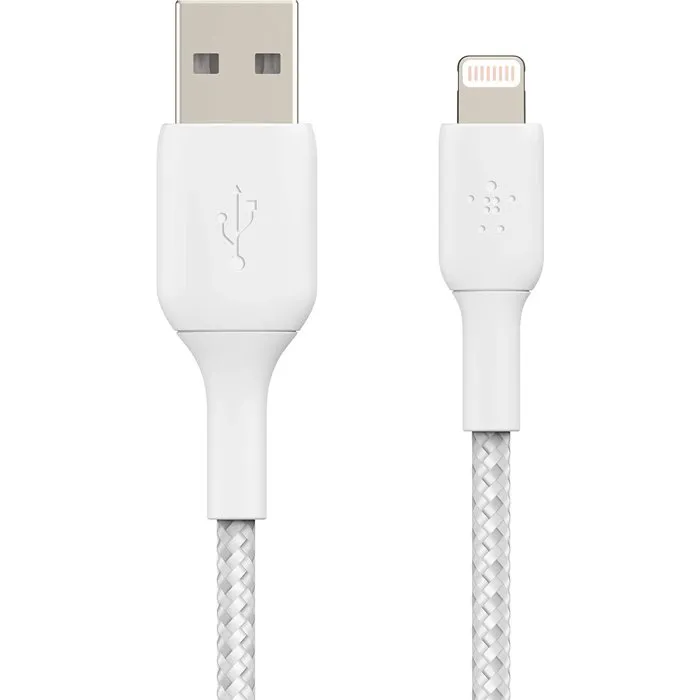Belkin Cable Trenzado Lightning a USB-A 2 m Blanco BEL0745883788750