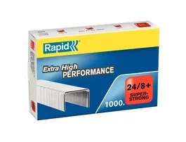 Rapid 24858500 Caja 1000 Grapas 24/8+ Super Strong Galvanizada