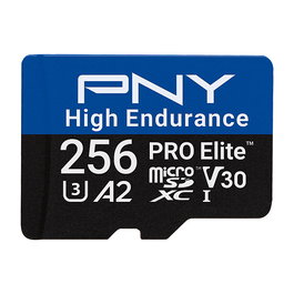 PNY Technologies PRO Elite High Endurance Tarjeta de Memoria MicroSDXC 256 GB Clase 10 UHS-I U3 V30 A2, Lectora 100 MB/s, Resistente a Agua, Golpes y Temperatura, con Adaptador SD