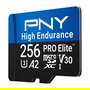 PNY Technologies PRO Elite High Endurance Tarjeta de Memoria MicroSDXC 256 GB Clase 10 UHS-I U3 V30 A2, Lectora 100 MB/s, Resistente a Agua, Golpes y Temperatura, con Adaptador SD