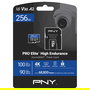 PNY Technologies PRO Elite High Endurance Tarjeta de Memoria MicroSDXC 256 GB Clase 10 UHS-I U3 V30 A2, Lectora 100 MB/s, Resistente a Agua, Golpes y Temperatura, con Adaptador SD