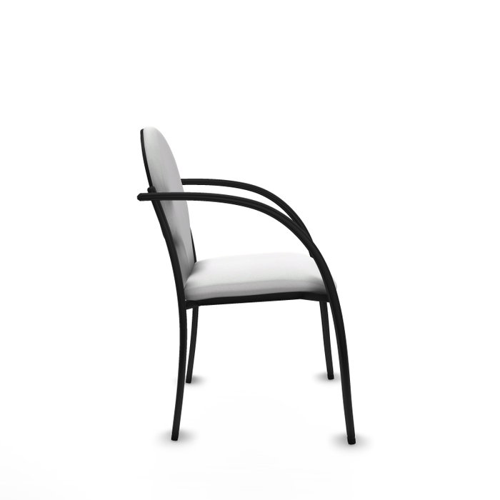PIQUERAS Y CRESPO Silla Hellín Tapizada en Tela Blanca con Brazos Fijos PIQUERAS Y CRESPO Silla Hellín Tapizada en Tela Blanca con Brazos Fijos