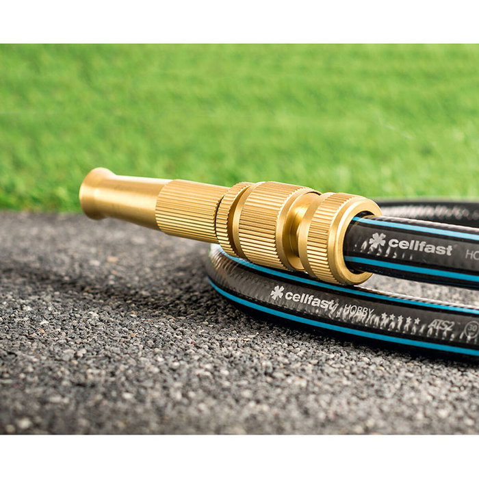 Cellfast Conector rápido de manguera de latón stop brass 6 bar, ½ pulg - 5/8 pulg, blister Cellfast Conector rápido de manguera de latón stop brass 6 bar, ½ pulg - 5/8 pulg, blister