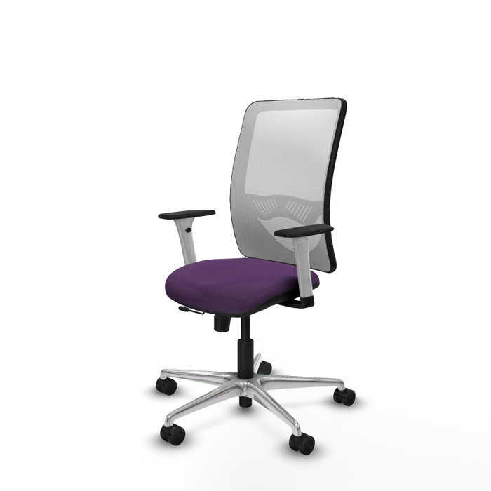 PIQUERAS Y CRESPO Silla de oficina Zulema con mecanismo Sincro/Traslack, Morado y Blanco