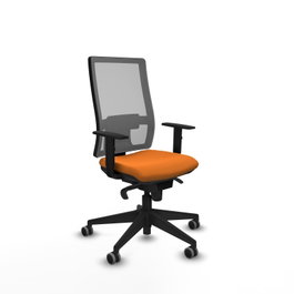 PIQUERAS Y CRESPO Silla de oficina Horna, Mecanismo Sincro, Naranja/Gris