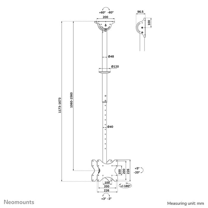 Soporte de Mesa para Pantalla Neomounts CL35-340BL22 42" 23"-42" 43" Soporte de Mesa para Pantalla Neomounts CL35-340BL22 42" 23"-42" 43"