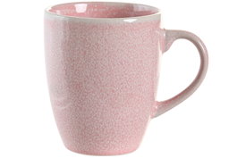 DKD Home Decor Taza de Gres Esmaltado Rosa 330ml