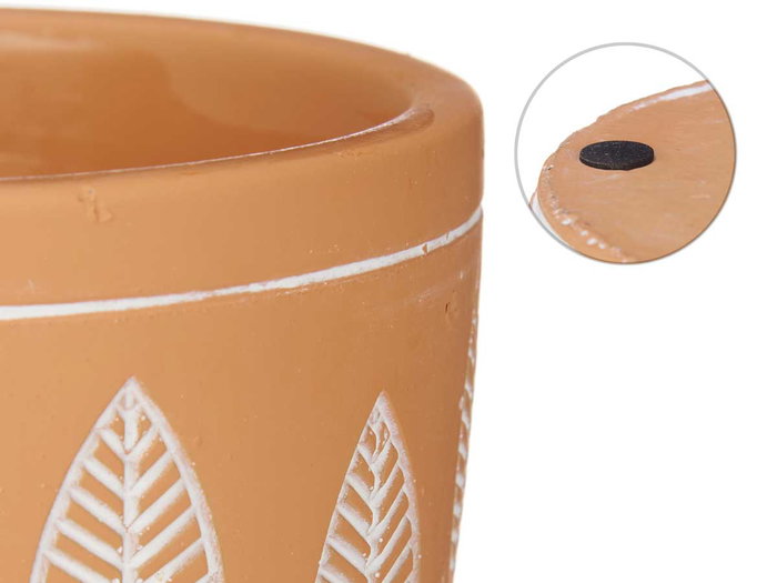 Ibergarden Maceta Terracota Hojas Redonda 12.5x10 cm Marrón Cemento (Set de 12)