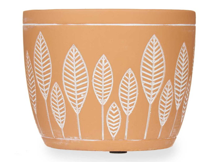 Ibergarden Maceta Terracota Hojas Redonda 12.5x10 cm Marrón Cemento (Set de 12)