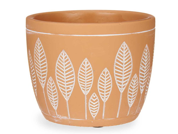 Ibergarden Maceta Terracota Hojas Redonda 12.5x10 cm Marrón Cemento (Set de 12)