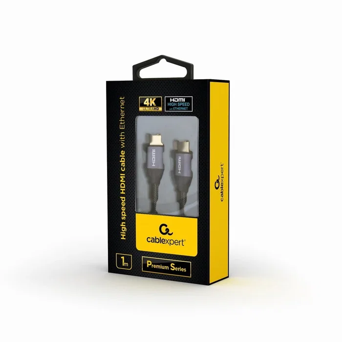 GEMBIRD Cable HDMI Premium 4K UHD + Ethernet 1m Trenzado Gris