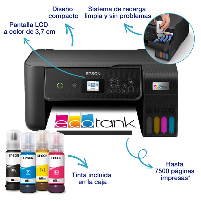 Epson EcoTank ET-2870 Multifuncional Inyección de Tinta Negro