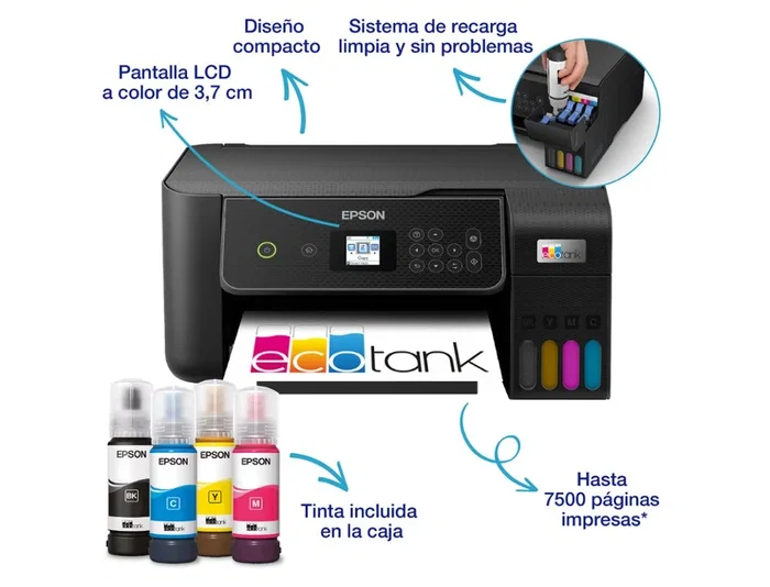 Epson EcoTank ET-2870 Multifuncional Inyección de Tinta Negro