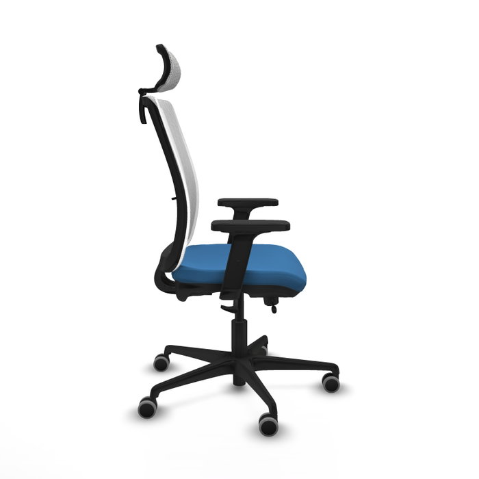 PIQUERAS Y CRESPO Silla de oficina Haches con mecanismo Sincro/Traslack, Azul claro y Blanco