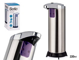 Berilo Dispensador Automático con Sensor 220ml Acero Inoxidable y ABS Plata 7 x 18.5 x 11 cm (Set de 12)