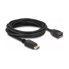 DeLOCK Alargador de Cable DisplayPort 1.2, Cable de Extensión Macho a Hembra 5m, Soporta 4K a 60 Hz, Negro - Referencia DELOCK DisplayPort 1.2 Verlngerungskabel 4K 60 Hz 5m