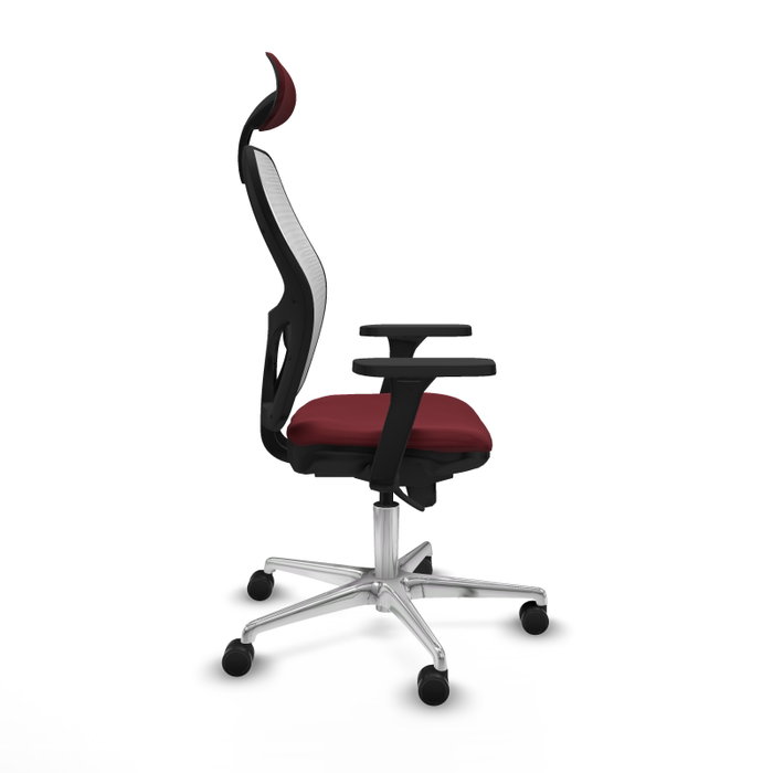 PIQUERAS Y CRESPO Silla de oficina Jorquera con mecanismo Sincro, Granate y Blanco PIQUERAS Y CRESPO Silla de oficina Jorquera con mecanismo Sincro, Granate y Blanco