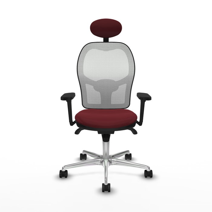 PIQUERAS Y CRESPO Silla de oficina Jorquera con mecanismo Sincro, Granate y Blanco PIQUERAS Y CRESPO Silla de oficina Jorquera con mecanismo Sincro, Granate y Blanco