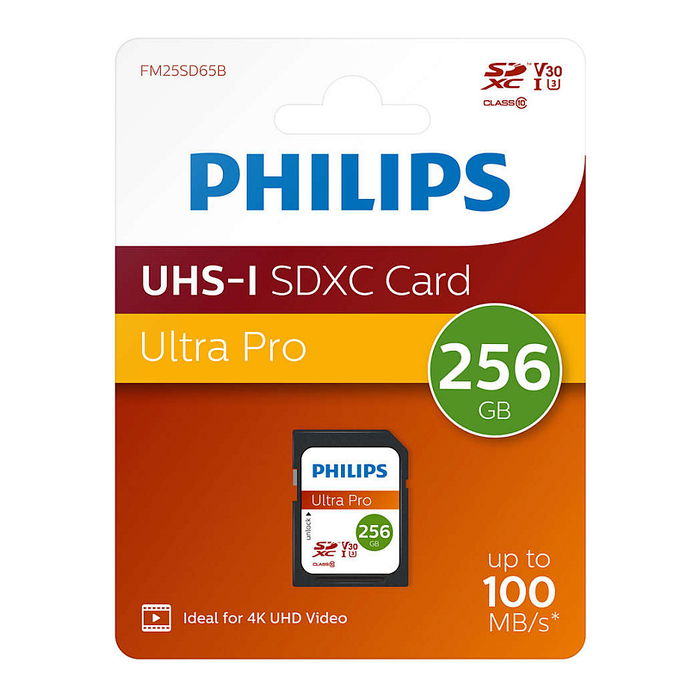 Philips XC Card Tarjeta de Memoria de 256GB, Class 10, UHS-I, U3, V30, A1 Philips XC Card Tarjeta de Memoria de 256GB, Class 10, UHS-I, U3, V30, A1