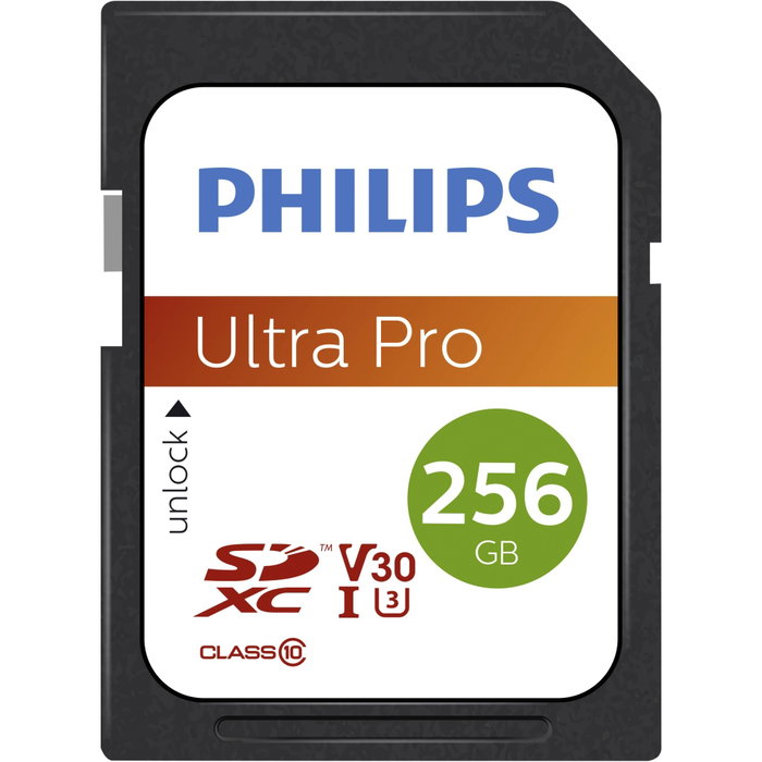 Philips Tarjeta SDXC 256GB Clase 10 UHS-I U3 V30 A1 Philips Tarjeta SDXC 256GB Clase 10 UHS-I U3 V30 A1
