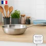 Livoo Wok de Acero Inoxidable MEP162 Ø 28 cm para Todas las Placas de Cocción Incluida Inducción y Horno Fabricado en Francia