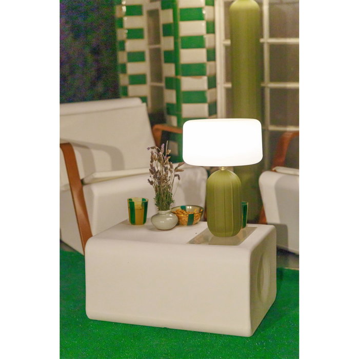 New Garden Phoebe 40 Lámpara de mesa solar verde oliva