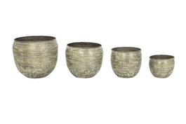 DKD Home Decor Macetero Mundra Verde 39x39x33 cm Set de 4 Hecho a mano