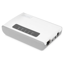 Digitus DN-13024 Servidor de red inalámbrico multifunción con 2 puertos USB 2.0, 300 Mbps