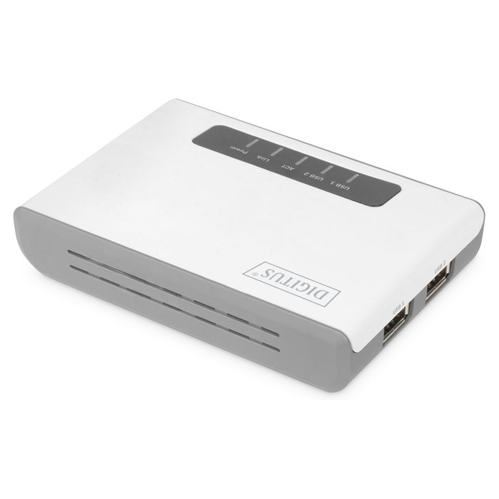 Digitus DN-13024 Servidor de red inalámbrico multifunción con 2 puertos USB 2.0, 300 Mbps