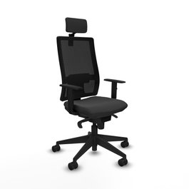 PIQUERAS Y CRESPO Silla de oficina Horna con mecanismo Sincro Gris oscuro/Negro