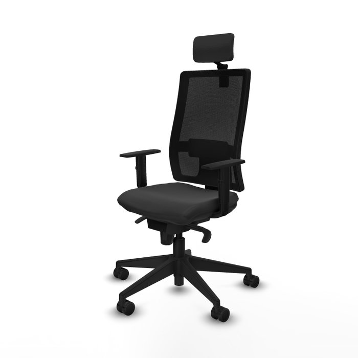 PIQUERAS Y CRESPO Silla de oficina Horna con mecanismo Sincro Gris oscuro/Negro