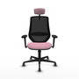 PIQUERAS Y CRESPO Silla de oficina Mardos con mecanismo Sincro, Rosa y Negro