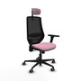 PIQUERAS Y CRESPO Silla de oficina Mardos con mecanismo Sincro, Rosa y Negro