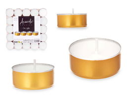 Acorde Set 50 Velas Tealight 4 Horas Color Oro 19x3x19 cm (Set de 20)