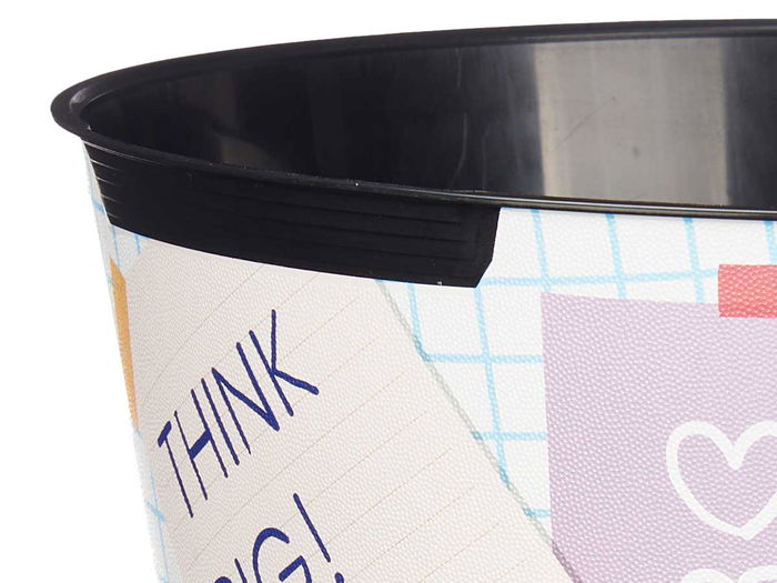 Pincello Papelera Redonda Estampado Plástico 27x28x27cm 10l (Set de 24)