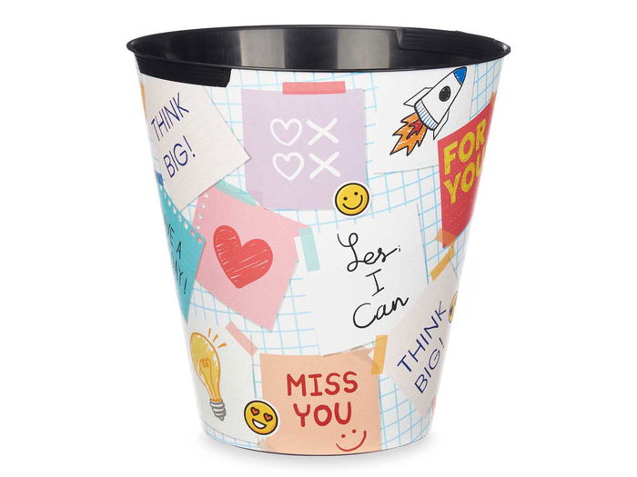 Pincello Papelera Redonda Estampado Plástico 27x28x27cm 10l (Set de 24)