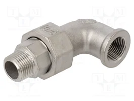GEBO Conector de Codo de 90° G316 Doble Macho-Hembra Plana