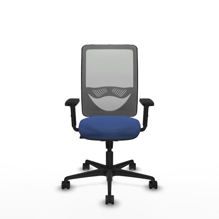Silla de oficina Zulema con mecanismo Sincro tapizada con Tela color Azul marino y malla color Gris. Equipada con lumbar 1D, Brazos 2D y Ruedas 65mm nailon Silla de oficina Zulema con mecanismo Sincro tapizada con Tela color Azul marino y malla color Gris. Equipada con lumbar 1D, Brazos 2D y Ruedas 65mm nailon
