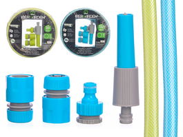 Ibergarden Manguera 10 Metros Surtidos Colores Plástico PVC PP 27x7.5x27 cm Diámetro 15 mm (1/2 Pulgada) (Set de 6)