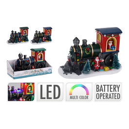 Basics Locomotora con Papa Noel con LED Multicolor, 6 LEDs, Modelo Variados, 22 x 13 cm