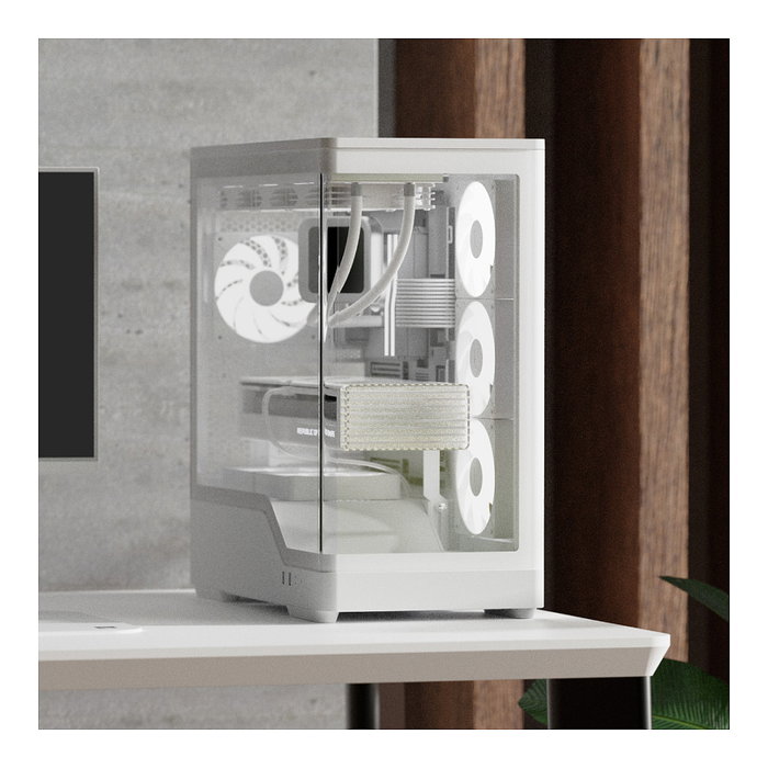 Aerocool P500A-WT Midi Tower Blanco con Vidrio Templado Aerocool P500A-WT Midi Tower Blanco con Vidrio Templado