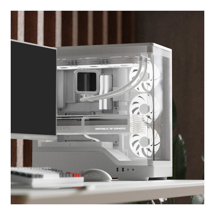 Aerocool P500A-WT Midi Tower Blanco con Vidrio Templado Aerocool P500A-WT Midi Tower Blanco con Vidrio Templado